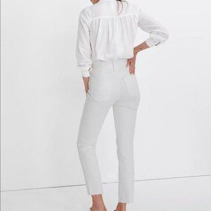 Madewell Perfect Vintage Jean in  Tile White w/ Raw Hem